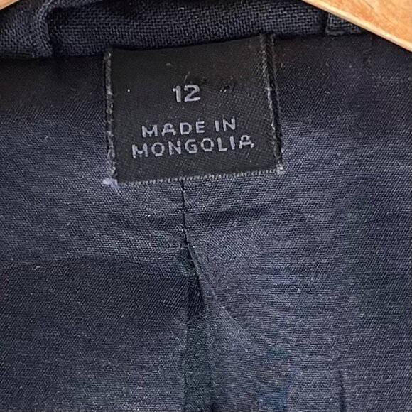 Express Blazer Jacket Size 12 Two Button Black Single Breasted Wool Blend - Picture 11 of 16